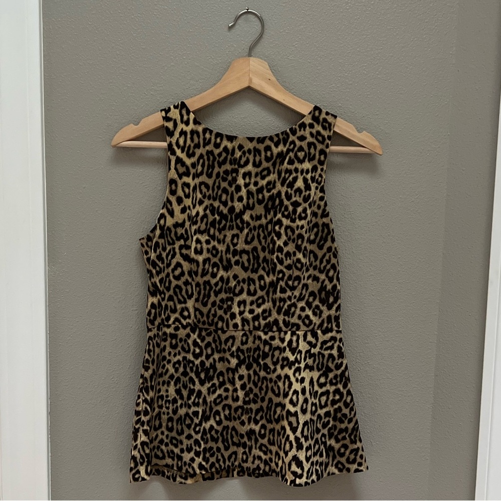 Banana Republic Leopard Print Peplum Top